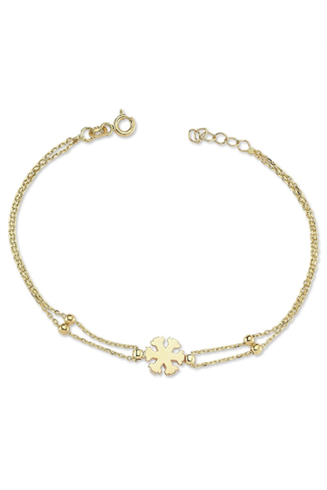 Solid Gold Snowflake Bracelet | 14K (585) | 2.15 gr