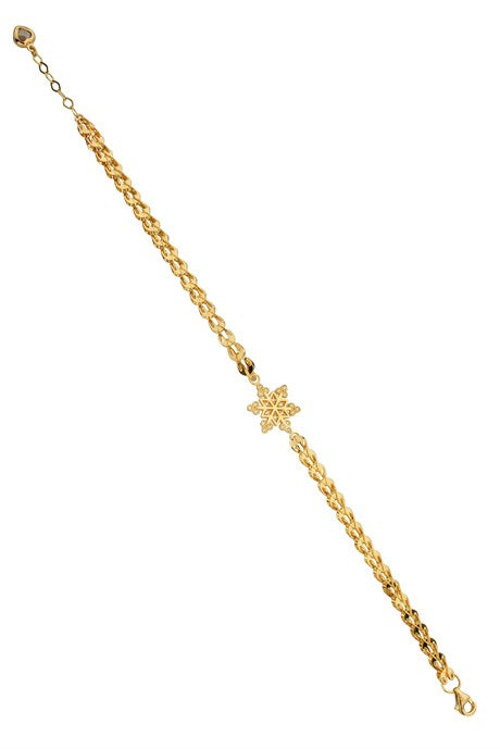 Pulsera de copo de nieve de oro macizo | 14K (585) | 4,98 gramos