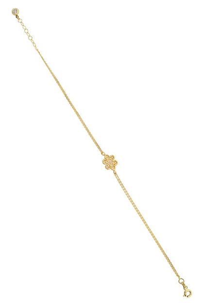 Solid Gold Snowflake Bracelet | 14K (585) | 1.98 gr