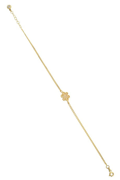 Pulsera de copo de nieve de oro macizo | 14K (585) | 1,98 gramos