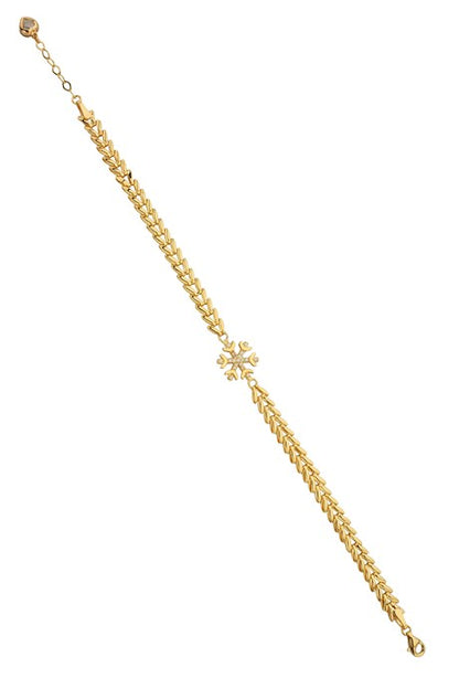 Pulsera de copo de nieve de oro macizo | 14K (585) | 4,90 gramos