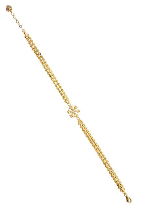 Solid Gold Snowflake Bracelet | 14K (585) | 4.90 gr