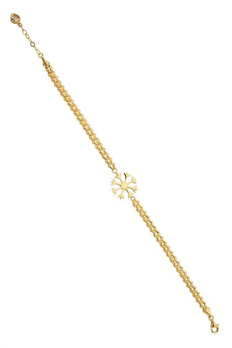 Pulsera de copo de nieve de oro macizo | 14K (585) | 4,31 gramos