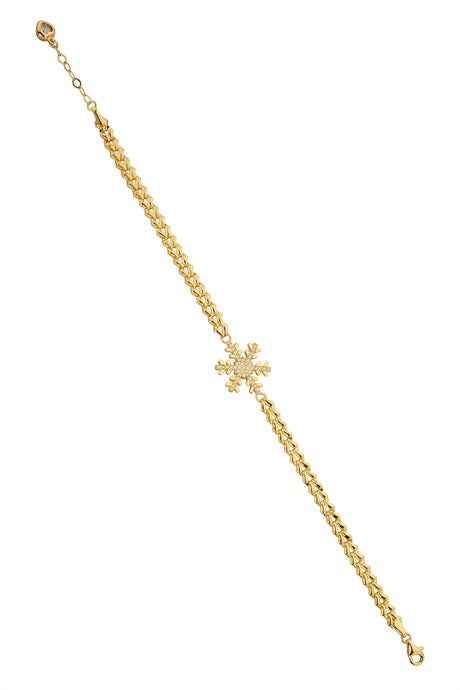 Solid Gold Snowflake Bracelet | 14K (585) | 4.84 gr