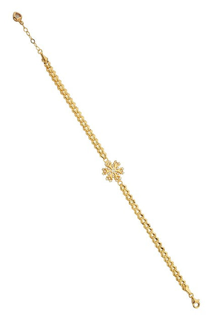 Solid Gold Snowflake Bracelet | 14K (585) | 4.85 gr