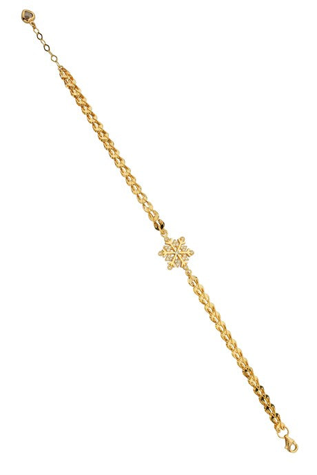 Pulsera de copo de nieve de oro macizo | 14K (585) | 5,28 gramos