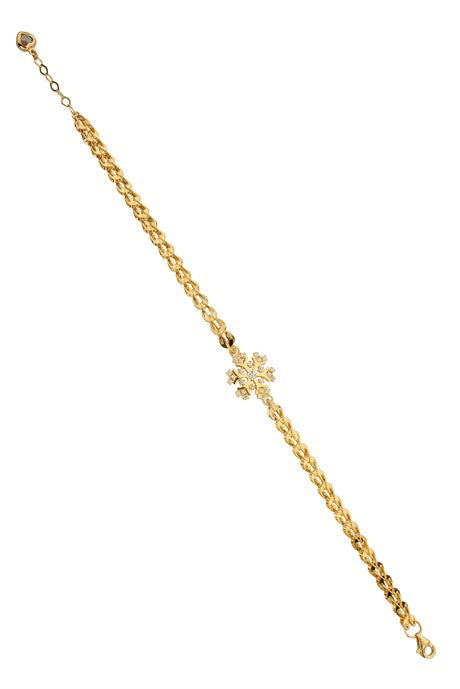 Pulsera de copo de nieve de oro macizo | 14K (585) | 5,24 gramos