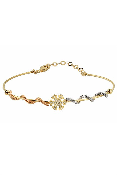 Solid Gold Snowflake Bracelet | 14K (585) | 3.55 gr