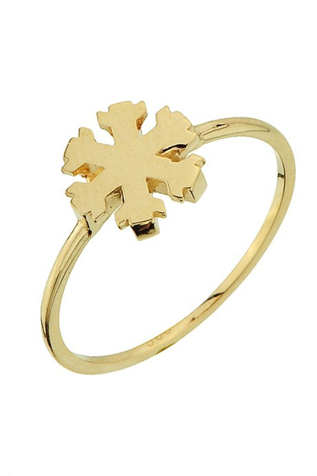 Solid Gold Snowflake Ring | 14K (585) | 1.30 gr