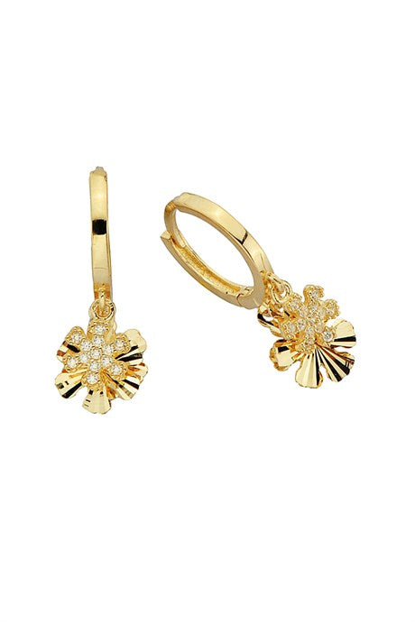 Solid Gold Snowflake Circle Earring | 14K (585) | 2.91 gr