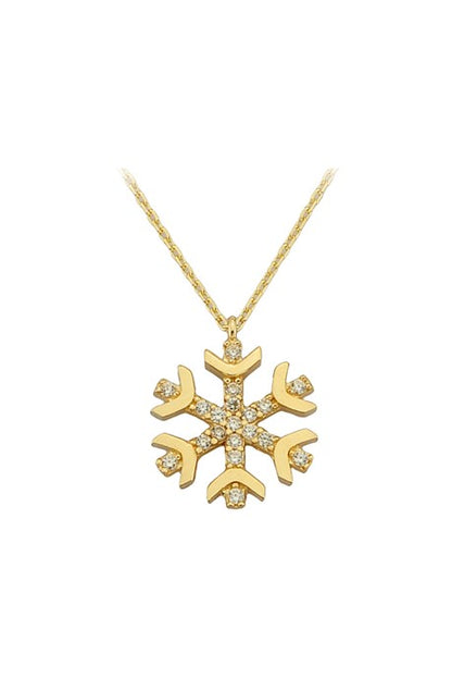 Collier flocon de neige en or massif | 14K (585) | 1,86 grammes