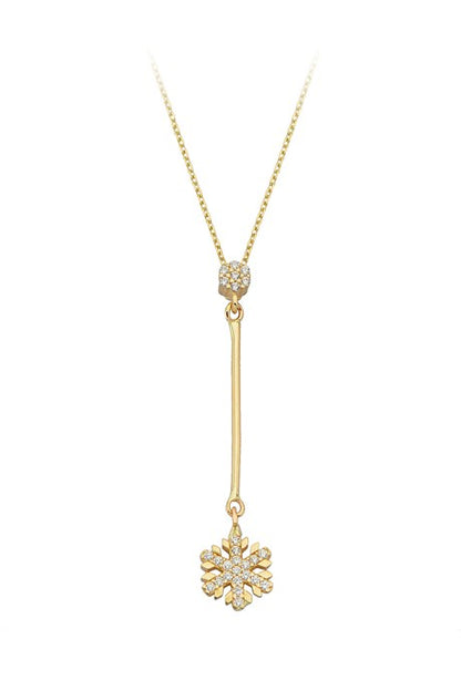 Solid Gold Snowflake Necklace | 14K (585) | 2.05 gr