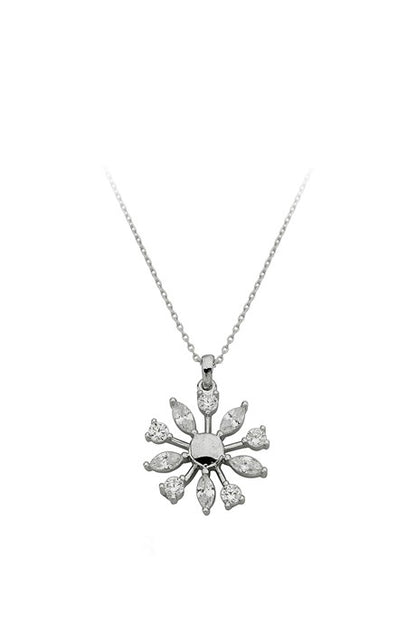 Solid Gold Snowflake Necklace | 14K (585) | 2.35 gr