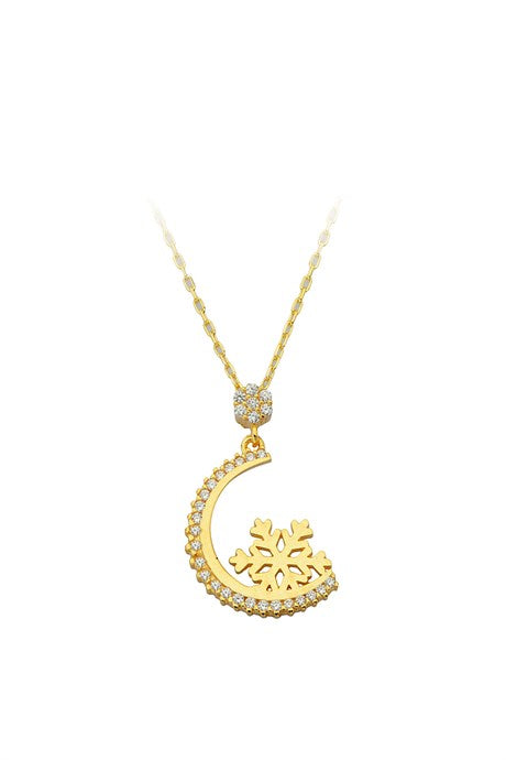 Solid Gold Snowflake Necklace | 14K (585) | 2.15 gr