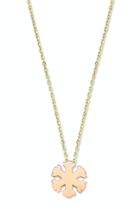 Solid Gold Snowflake Necklace | 14K (585) | 1.97 gr