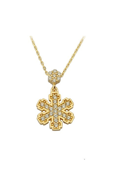 Solid Gold Snowflake Necklace | 14K (585) | 1.87 gr