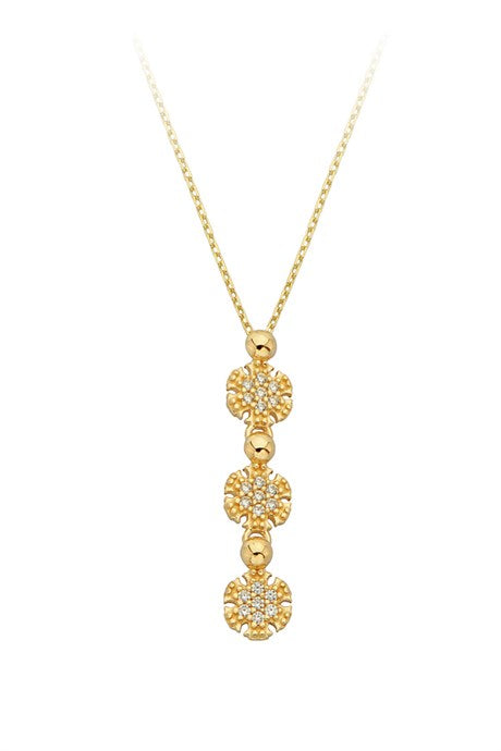 Solid Gold Snowflake Necklace | 14K (585) | 1.89 gr