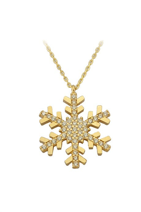 Solid Gold Snowflake Necklace | 14K (585) | 2.37 gr