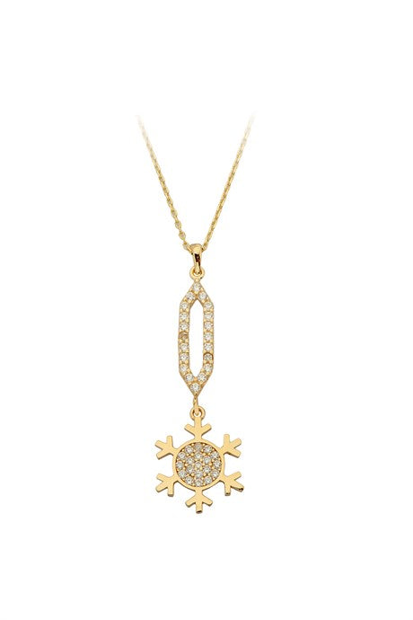 Solid Gold Snowflake Necklace | 14K (585) | 2.39 gr