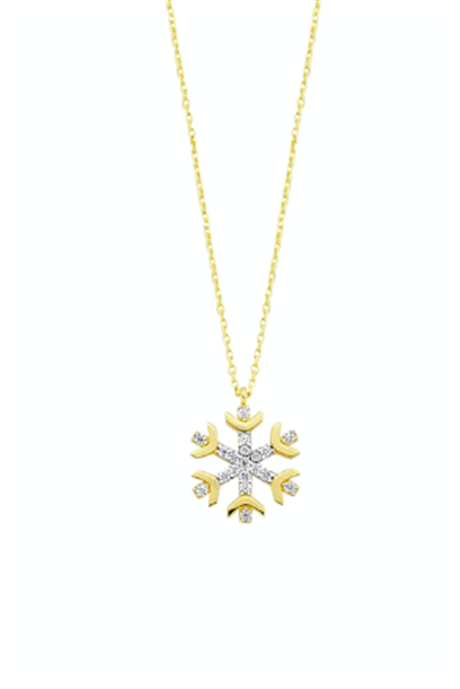 Solid Gold Snowflake Necklace | 14K (585) | 1.83 gr
