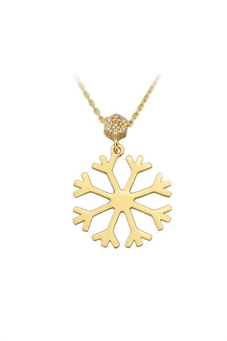 Solid Gold Snowflake Necklace | 14K (585) | 1.79 gr