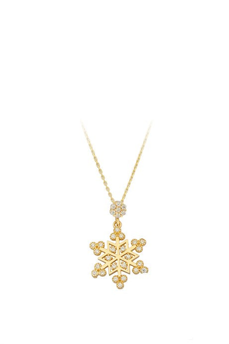 Collier flocon de neige en or massif | 14K (585) | 2,30 gr