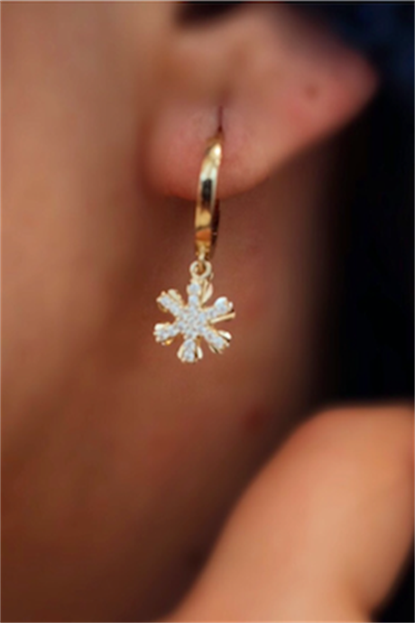 Solid Gold Snowflake Earring | 14K (585) | 2.83 gr