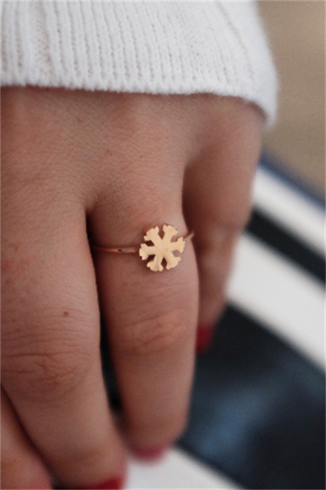Solid Gold Snowflake Ring | 14K (585) | 1.35 gr