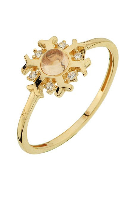 Solid Gold Snowflake Ring | 14K (585) | 1.48 gr