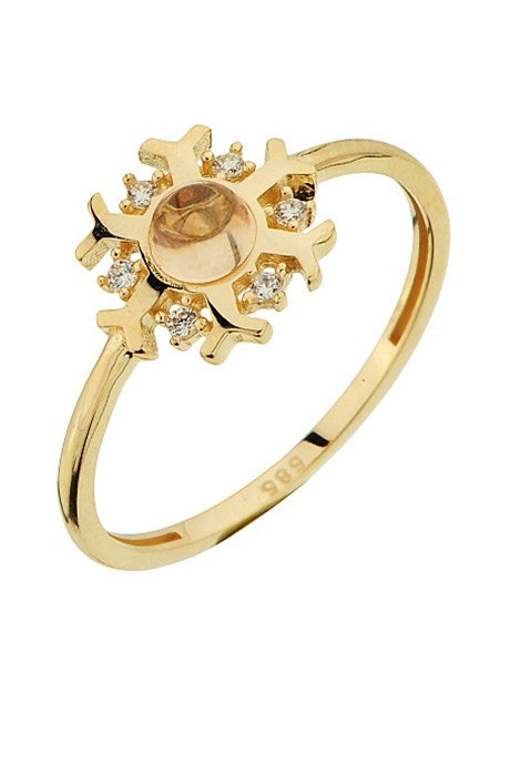 Solid Gold Snowflake Ring | 14K (585) | 1.59 gr