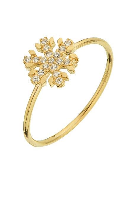 Solid Gold Snowflake Ring | 14K (585) | 1.10 gr