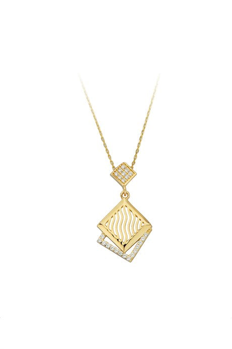 Solid Gold Square Necklace | 14K (585) | 2.30 gr