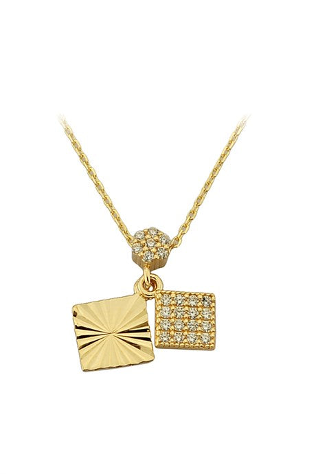 Solid Gold Square Necklace | 14K (585) | 1.64 gr