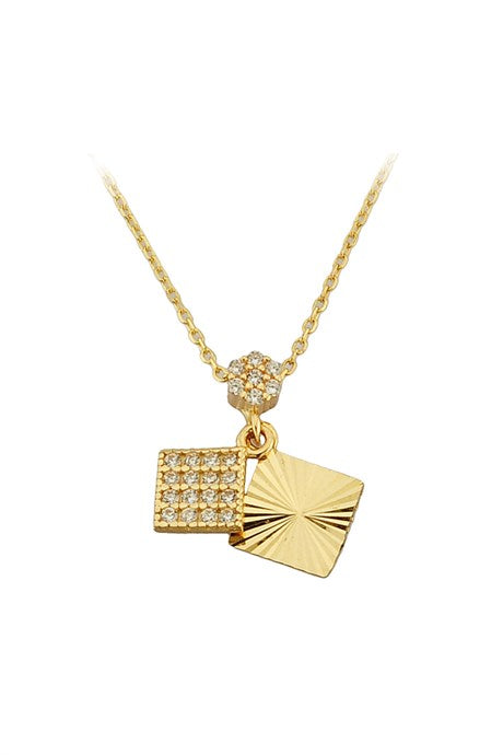 Solid Gold Square Necklace | 14K (585) | 1.70 gr