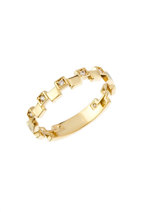 Bague design carré en or massif | 14K (585) | 1,87 g