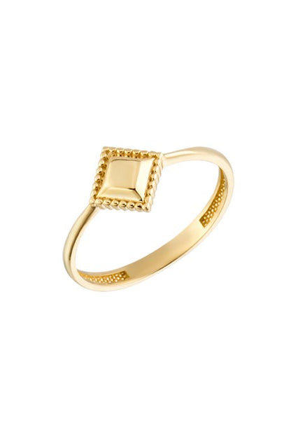 Anillo cuadrado de oro macizo | 14K (585) | 1,38 gramos