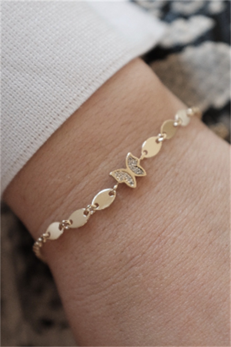 Solid Gold Butterfly Bracelet | 14K (585) | 2.19 gr