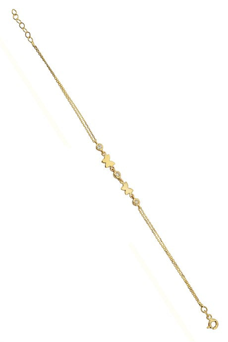 pulsera de mariposa de oro macizo | 14K (585) | 1,95 gramos