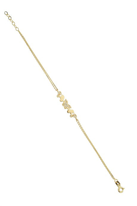 Solid Gold Butterfly Bracelet | 14K (585) | 1.51 gr