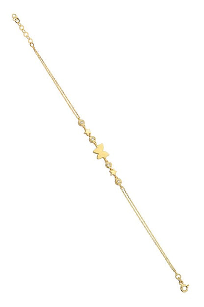 Solid Gold Butterfly Bracelet | 14K (585) | 2.84 gr