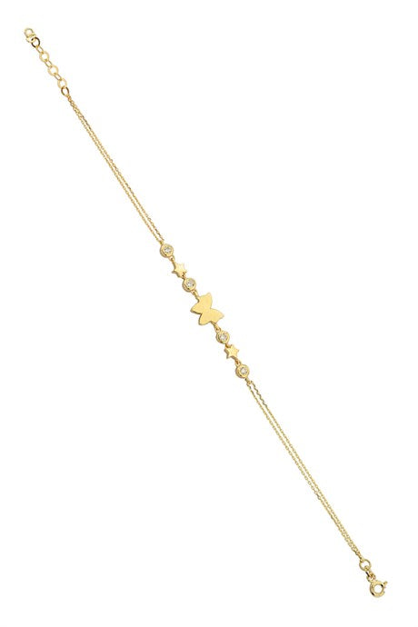Solid Gold Butterfly Bracelet | 14K (585) | 2.84 gr