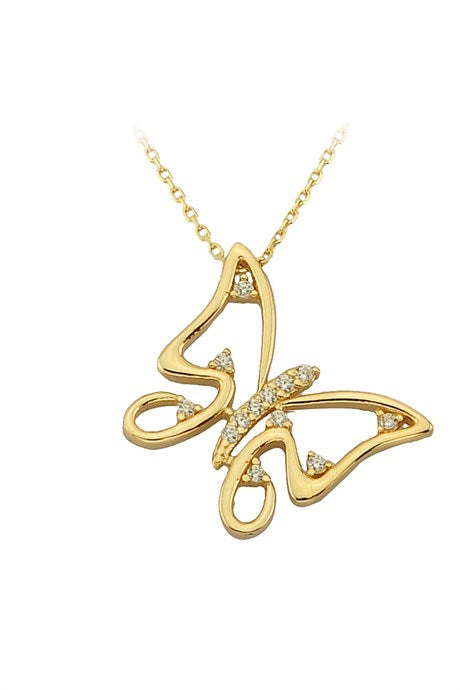 Solid Gold Butterfly Necklace | 14K (585) | 2.23 gr