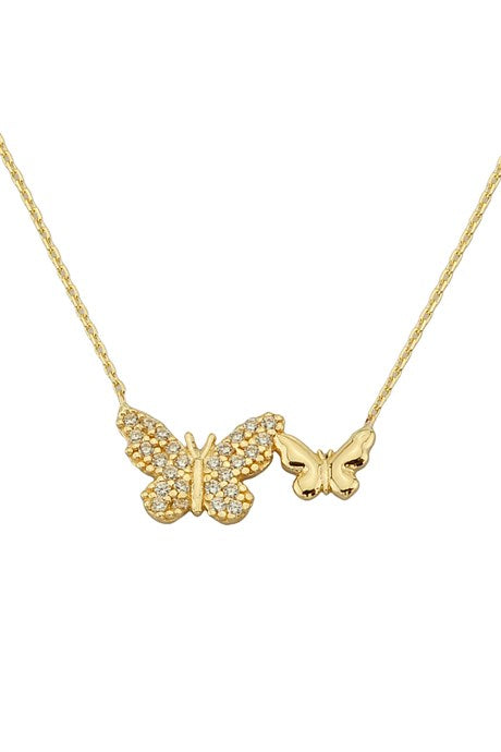 Solid Gold Butterfly Necklace | 14K (585) | 1.81 gr