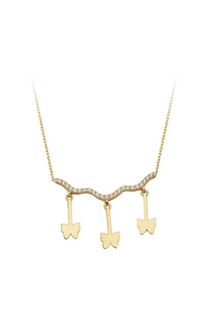 Collier papillon en or massif | 14K (585) | 2,56 grammes