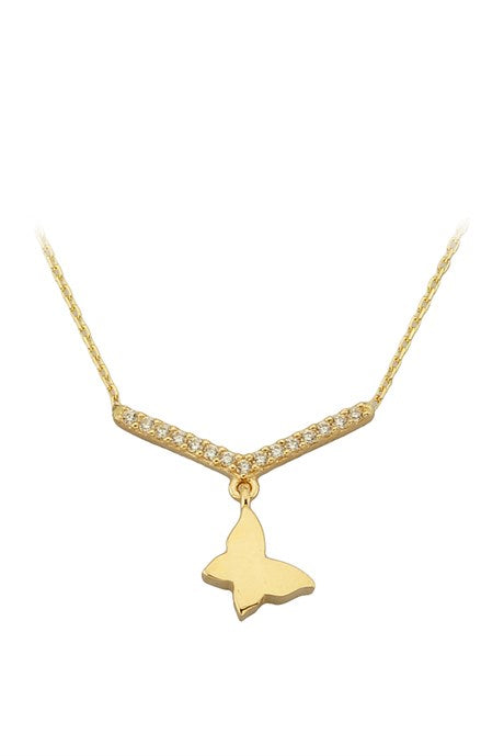 Solid Gold Butterfly Necklace | 14K (585) | 1.70 gr