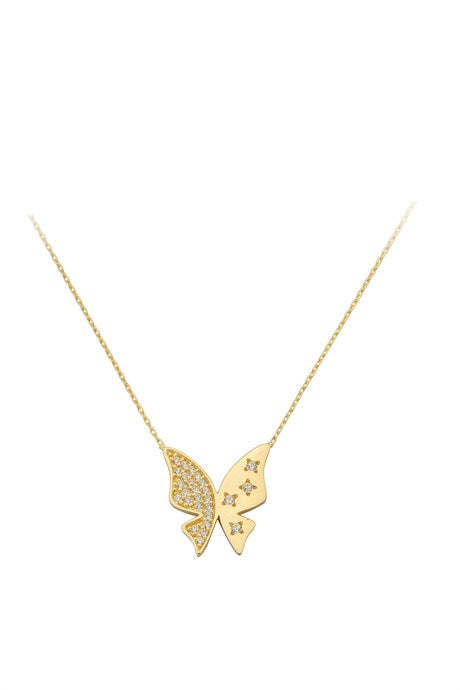 collar de mariposa de oro macizo | 14K (585) | 2,12 gramos