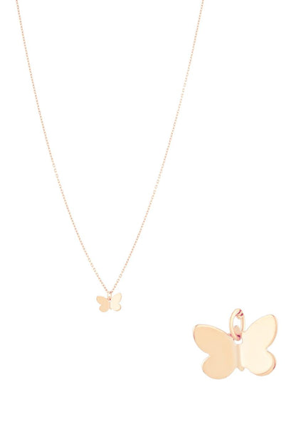 Solid Gold Butterfly Necklace