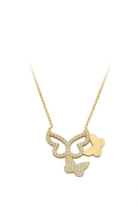 Solid Gold Butterfly Necklace | 14K (585) | 2.40 gr