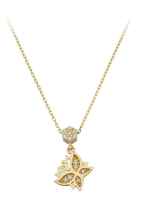Solid Gold Butterfly Necklace | 14K (585) | 1.61 gr
