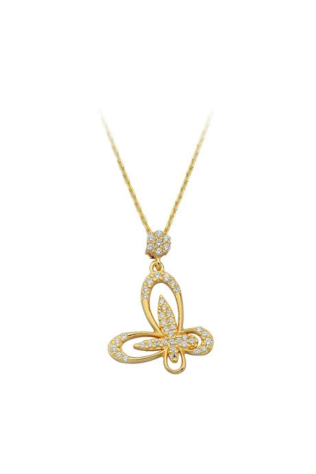 Solid Gold Butterfly Necklace | 14K (585) | 2.15 gr